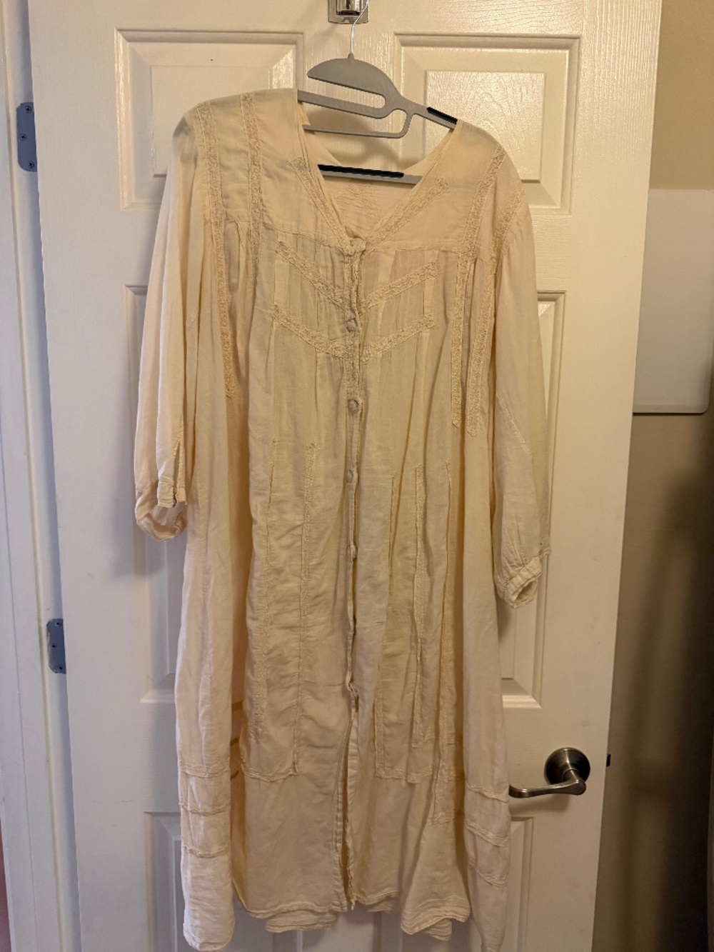 Magnolia Pearl European Cotton Midi Linen Lace Dress
